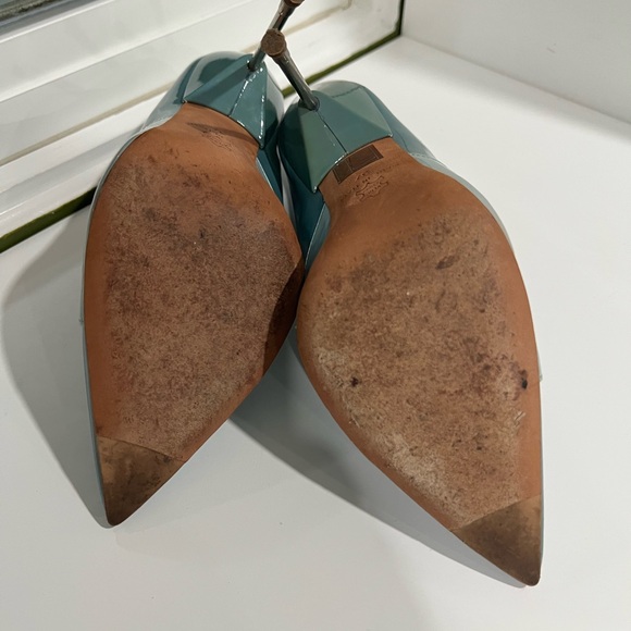 Kurt Geiger London Bond Blue Leather Courts Heels  37 - Picture 13 of 16